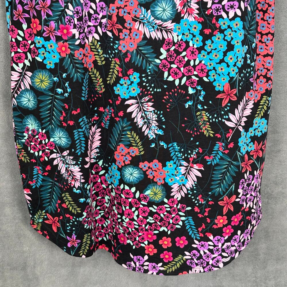 Natori Sleepshirt Womens Medium Pink Floral Short Sleeve Stretch Comfort Pajamas - Picture 2 of 9